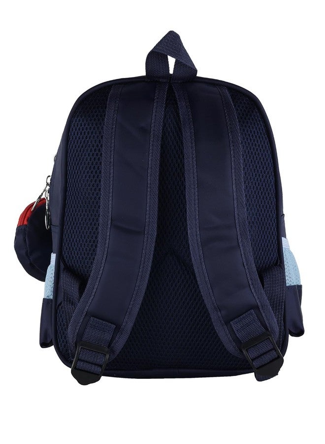 ZEVORA Kids Backpack - Cartoon Super Dino Design (Navy Blue) Waterproof Shoulder Bag (Dark Blue, 11 inch) - Image 4